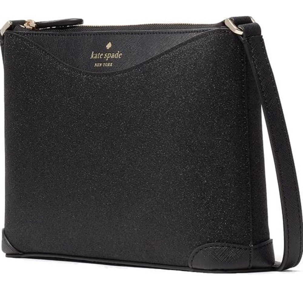 Kate spade purse handbag crossbody Shimmy glitter black
